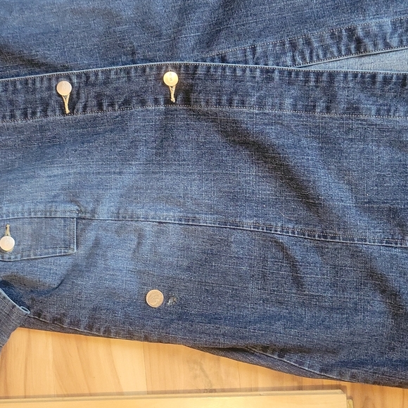 Vintage Y2K Denim Duster Jean Long Coat S - Picture 5 of 14